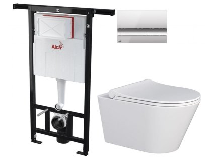 ALCA Jádromodul - předstěnový instalační systém s chromovým tlačítkem M1721 + WC MYJOYS MY1 + SEDÁTKO AM102/1120 M1721 MY1