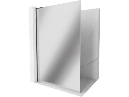 MEXEN/S - Kioto L Sprchová zástěna WALK-IN 90 x 200, zrcadlové, černá 800-090-103-70-50