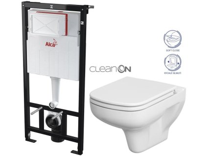 ALCA Sádromodul - předstěnový instalační systém bez tlačítka + WC CERSANIT CLEANON COLOUR + SEDÁTKO AM101/1120 X CN1
