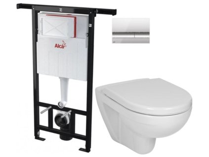 ALCA Jádromodul - předstěnový instalační systém s chromovým tlačítkem M1721 + WC JIKA LYRA PLUS + SEDÁTKO DURAPLAST AM102/1120 M1721 LY6