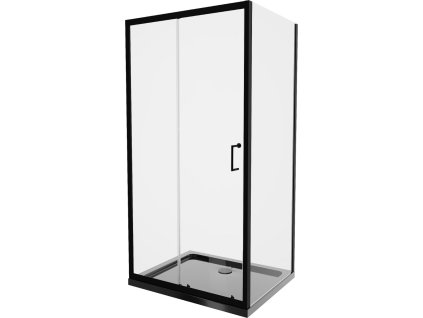 MEXEN/S - Apia Sprchový kout 100x80, transparent, černá + vanička se sifonem 840-100-080-70-00-4070B