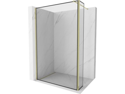 MEXEN/S - Kioto Sprchová zástěna WALK-IN 100 x 40, černý vzor, zlatá 800-100-212-50-70-040
