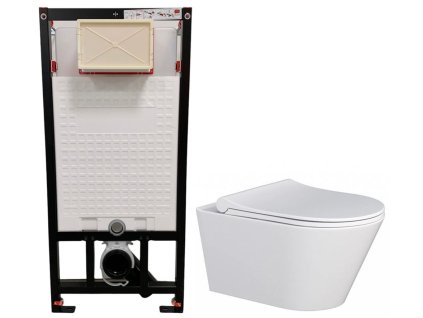 DEANTE Podomítkový rám, pro závěsné WC mísy bez tlačítka + WC MYJOYS MY1 + SEDÁTKO CST_WC01 X MY1