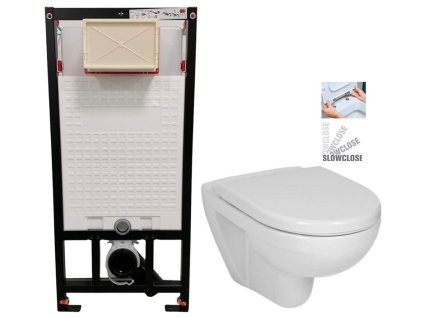 DEANTE Podomítkový rám, pro závěsné WC mísy bez tlačítka + WC JIKA LYRA PLUS + SEDÁTKO DURAPLAST SLOWCLOSE CST_WC01 X LY5