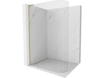 MEXEN/S - KiotoL Sprchová zástěna WALK-IN Walk-in 90 x 200, transparent, zlatá kartáčovaná 800-090-103-55-06