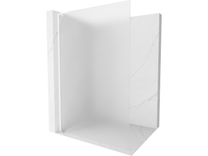 MEXEN/S - Kioto L Sprchová zástěna WALK-IN 120 x 200, dekor, bílá 800-120-103-20-30