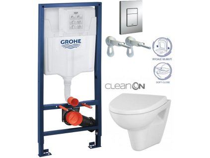 Rapid SL pro závěsné WC 38528SET s chromovou deskou + WC CERSANIT CLEANON PARVA + SEDÁTKO 38772001 PA1