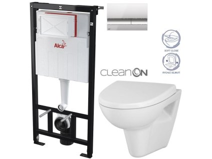 Předstěnový instalační systém s chromovým tlačítkem M1721 + WC CERSANIT CLEANON PARVA + SEDÁTKO AM101/1120 M1721 PA1