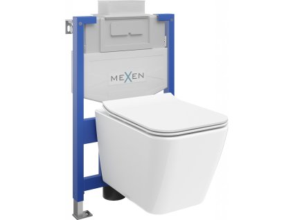 MEXEN/S - WC předstěnová instalační sada Fenix XS-U s mísou WC Cube sedátko softclose, bílá 68530924000