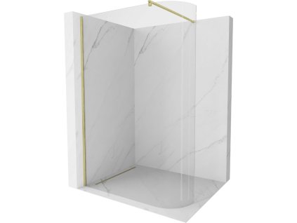 MEXEN/S - Kioto Sprchová zástěna WALK-IN Walk-in 80 x 200, transparent 8 mm, zlatá kartáčovaná 800-080-101-55-06