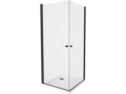 MEXEN/S - PRETORIA duo sprchový kout 80 x 70, transparent, černý + vanička včetně sifonu 852-080-070-70-02-4010B