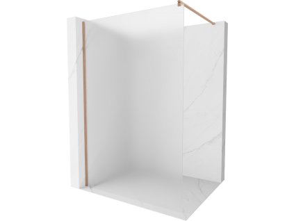 MEXEN/S - Kioto Sprchová zástěna WALK-IN 100 x 200, dekor 8 mm, měď kartáčovaná 800-100-101-65-30