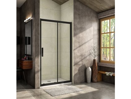 H K - Luxusní posuvné sprchové dveře ALTO BLACK 136- 140x195 L/P se Soft close zavíráním SE-ALTOBLACK140SET