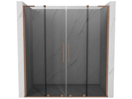 MEXEN/S - Velar L Duo posuvné sprchové dveře 180, grafit, měď kartáčovaná 871-180-003-42-65