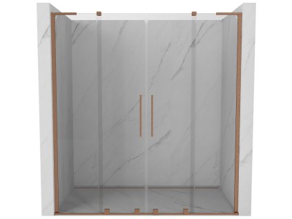 MEXEN/S - Velar L Duo posuvné sprchové dveře 200, transparent, měď kartáčovaná 871-200-003-02-65