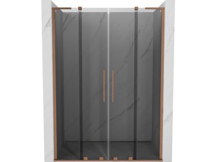 MEXEN/S - Velar L Duo posuvné sprchové dveře 160, grafit, měď kartáčovaná 871-160-003-42-65