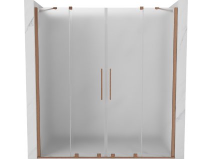 MEXEN/S - Velar Duo posuvné sprchové dveře 180, dekor, měď kartáčovaná 871-180-000-32-65