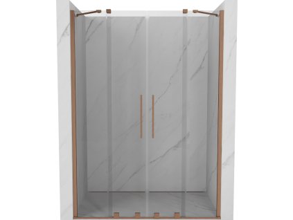 MEXEN/S - Velar Duo posuvné sprchové dveře 160, transparent, měď kartáčovaná 871-160-000-02-65