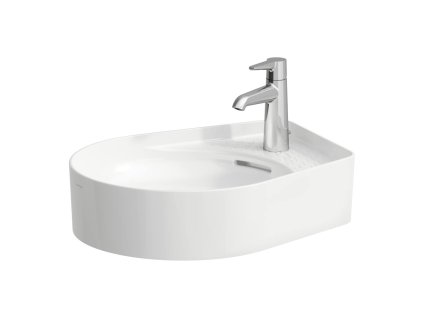 LAUFEN VAL - umyvadlová mísa, s odkládací plochou (H812281) (Barva Bílá, Provedení 1 otvor pro baterii, středový)