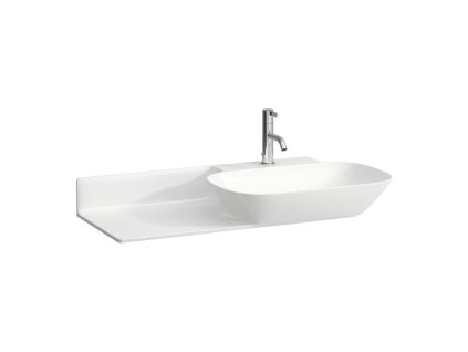 LAUFEN INO - umyvadlo do nábytku s poličkou vlevo (H813301) (Barva Bílá, Provedení 1 otvor pro baterii, středový)