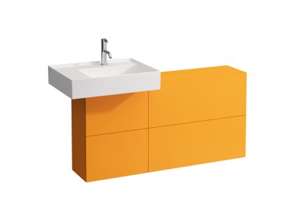 Kartell LAUFEN - umyvadlo, polička vlevo, se speciálním skrytým vývodem (H810335) (Barva Bílá, Provedení bez přepadu, s 1 otvorem pro baterii)