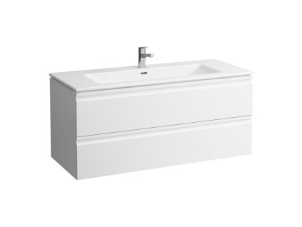 LAUFEN PRO S - umyvadlo se skříňkou, se 2 zásuvkami včetně místošetřícího sifonu 861967 (H861967) (Barva Bílá, Provedení 1 otvor pro baterii, středový)