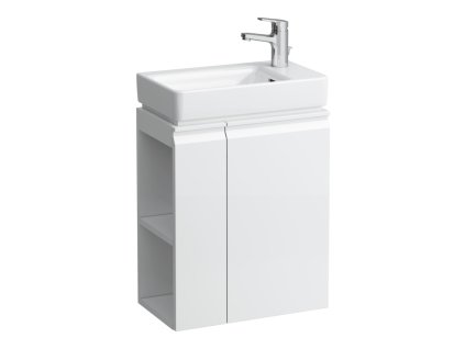 LAUFEN PRO S - umývátko asymetrické pravé H815954 se skříňkou, vč. sifonu a upevňovací sady, H8629644631041, 1 otvor pro baterii, středový