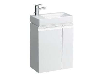 LAUFEN PRO S - umývátko asymetrické levé H815955 se skříňkou, vč. sifonu a upevňovací sady, H8629654631041, 1 otvor pro baterii, středový