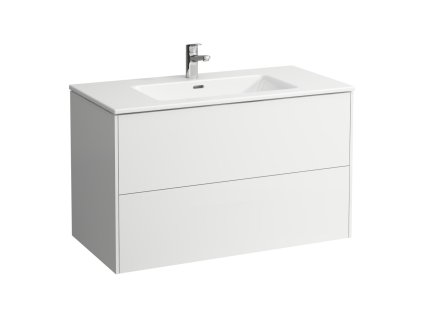 LAUFEN PRO S - umyvadlo 'slim' se skříňkou 1000 mm, se 2 zásuvkami, vč. dělícího systému do zásuvek, H8649622601041, 1 otvor pro baterii, středový