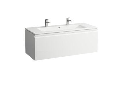 LAUFEN PRO S - umyvadlo se skříňkou, se 2 zásuvkami (H860967) (Barva Bílá, Provedení 2 otvory pro baterii)