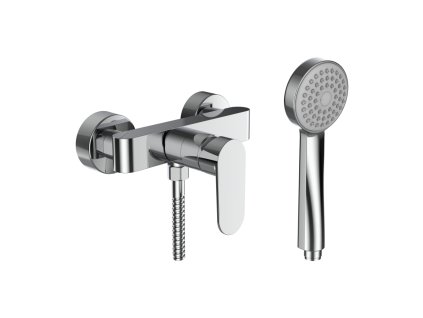 LAUFEN NEJA - sprchová nástěnná páková baterie, sprchovou syntetickou hadicí 1600 mm a ruční sprchou Stella 80 mm, chrom, H3315170041311