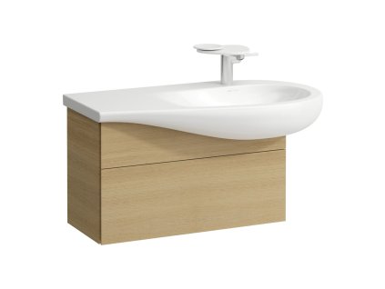 LAUFEN ILBAGNOALESSI - skříňka pod umyvadlo 900, s 1 zásuvkou, s výřezem pro sifon vpravo, pro umyvadlo H814976, H4304110972501