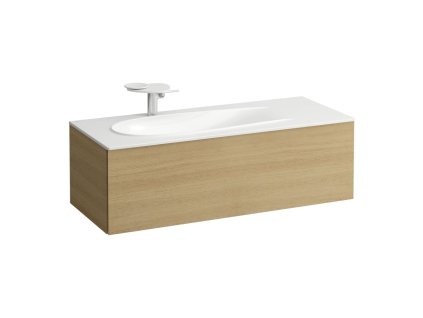 LAUFEN ILBAGNOALESSI - skříňka pod umyvadlo 1200, s 1 zásuvkou, s výřezem pro sifon vlevo, pro umyvadlo H817979, H4304410972501
