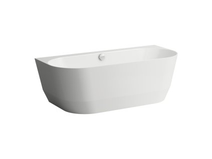 LAUFEN PRO - vana, ke stěně (D - tvar), 5 předvrtaných otvorů pro baterie Kartell a Curveprime, včetně sady podpěr a nohou, materiál Marbond, Bílá (H245957) (Provedení standardní provedení)
