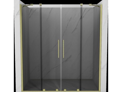 MEXEN/S - Velar Duo posuvné sprchové dveře 200, grafit, zlatá kartáčovaná 871-200-000-42-55