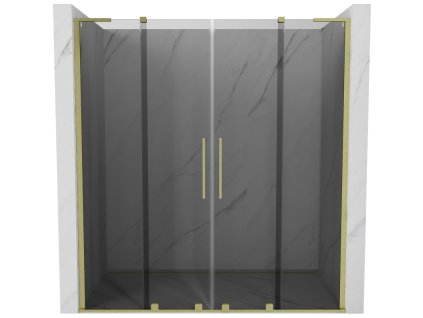 MEXEN/S - Velar L Duo posuvné sprchové dveře 170, grafit, zlatá kartáčovaná 871-170-003-42-55