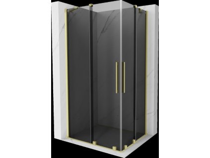 MEXEN/S - Velar Duo sprchový kout, posuvné dveře 100 x 90, grafit, zlato kartáčovaná 871-100-090-42-55
