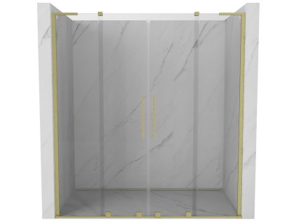 MEXEN/S - Velar L Duo posuvné sprchové dveře 170, transparent, zlatá kartáčovaná 871-170-003-02-55