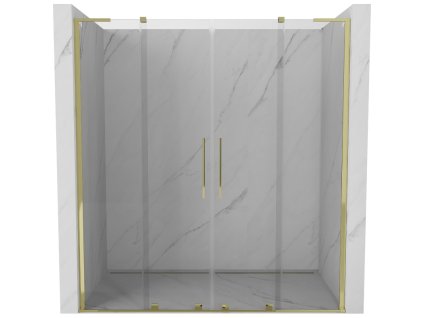 MEXEN/S - Velar L Duo posuvné sprchové dveře 200, transparent, zlatá 871-200-003-02-50