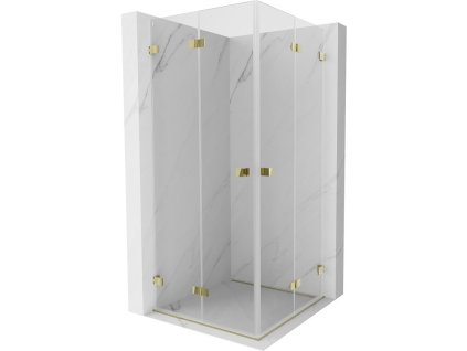 MEXEN/S - Lunar-F Duo sprchový kout skládací dveře 85 x 85, transparent, zlato 836-085L-085P-50-00