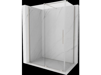 MEXEN/S - Velar sprchový kout, posuvné dveře 140 x 80, transparent, nikl kartáčovaná 871-140-080-01-97