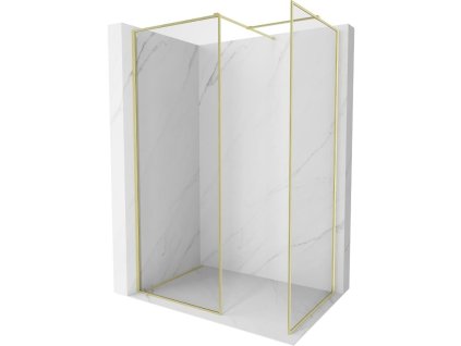 MEXEN/S - Kioto-F Sprchová zástěna WALK-IN s rámem 115 x 80, transparent 8 mm, zlato kartáčovaná 800-115-202-04-55-080