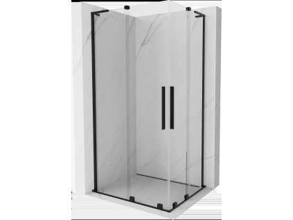 MEXEN/S - Velar L Duo sprchový kout, posuvné dveře 90 x 80, transparent, černá 871-090-080-02-03-70