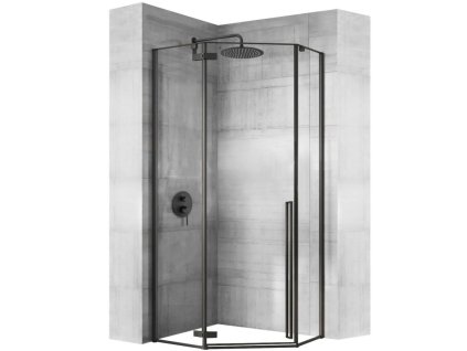REA/S - Sprchový kout DIAMOND 90x90 - matná černá Se sprchovou vaničkou Diamond KPL-05622