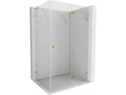 MEXEN/S - Lunar-F L sprchový kout skládací dveře pravá 95 x 70, transparent, zlato 836L-095-070-50-00-P
