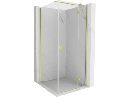 MEXEN/S - Mist H T sprchový kout dveře křídlové pravá 120 x 120, transparent, zlato kartáčovaná 8A5T-120-120-55-00-P