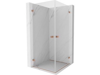 MEXEN/S - Lunar-B Duo sprchový kout dveře křídlové 95 x 95, transparent, měď kartáčovaná 832-095L-095P-65-00