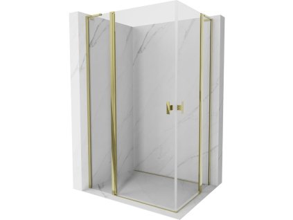 MEXEN/S - Mist L Duo sprchový kout dveře křídlové 120 x 90, transparent, zlato 8A4L-120-090-50-00