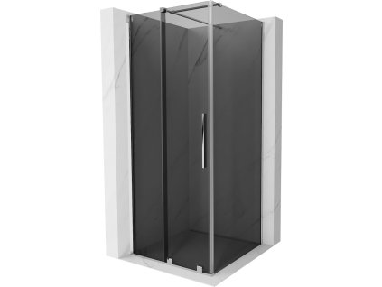 MEXEN/S - Velar sprchový kout, posuvné dveře 100 x 100, grafit, chrom 871-100-100-41-01