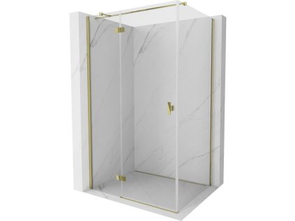 MEXEN/S - Mist H T sprchový kout dveře křídlové levá 110 x 120, transparent, zlato 8A5T-110-120-50-00-L